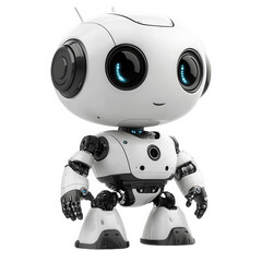 Cute ai robot assistant futuristic technology artificial intelligence bot on transparent background
