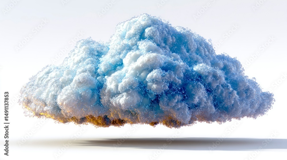 Aufkleber abstract cloud formation blue and gold digital art 3d render particle effect texture back