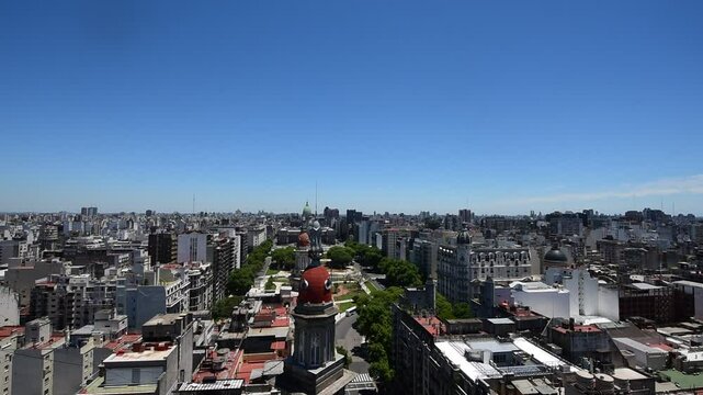 BUENOS AIRES, ARGENTINA - April 10, 2019: Facade of Argentina National Congress building,air viux building square congress,domo,