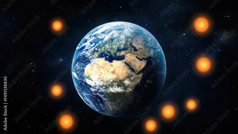 Aufkleber A view of the Earth from space with stars shining bright in the background, perfect for astronomy and science-related projects