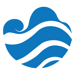 Water wave icon vector illustration design logo