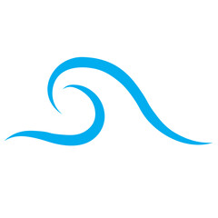 Blue waves icon vector set. Vector cartoon illustration, ocean water logotype.