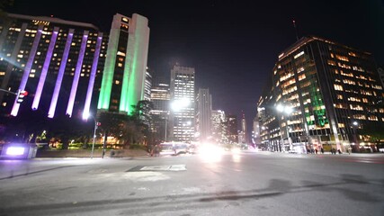 BUENOS AIRES, ARGENTINA - FEB 15, 2014: Architecture of the Avenida del Libertador (Liberator Avenue) whic is one of the principal thoroughfares in Buenos Aires, Argentina. It extends 25 km to north