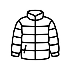 line icon down jacket on white background vector Vector icon clothes and shoes