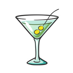 martini glass icon, martini glass vector illustration-simple illustration of martini glass, perfect for martini glass logos and icons