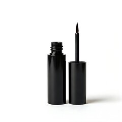 Obraz premium Front-facing liquid eyeliner bottle with thin brush applicator.