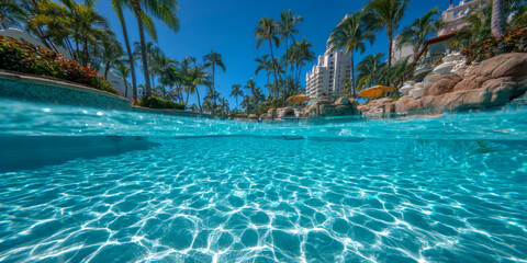 Obraz premium Underwater Swimming at Puerto Rico Resort Pool
