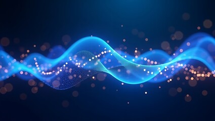 High quality Professional Abstract blue wave energy flow digital data stream stock