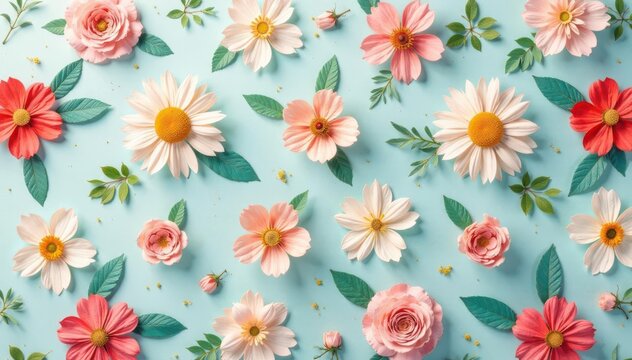 Subtle floral motif repeating to create a calming interior design pattern , surface, bloom, floral