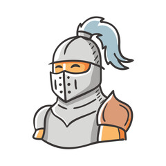 medieval knight icon, medieval knight vector illustration-simple illustration of medieval knight, perfect for medieval knight logos and icons