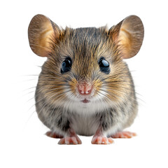 Cute brown mouse rodent pet animal wildlife small mammal adorable portrait on transparent background