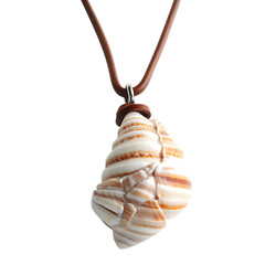 Chic Shell Necklace Featuring a Polished Asymmetric Isolated on Transparent Background