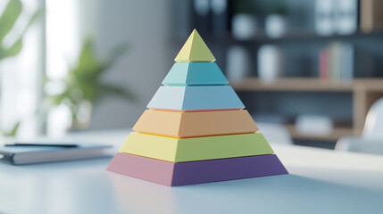 Colorful Pyramid Displays Tiered Information
