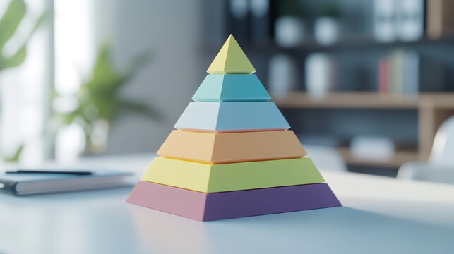 Colorful Pyramid Displays Tiered Information