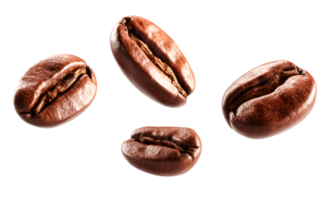 Roasted Coffee Beans Falling Dark Background
