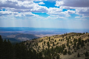 Sunbeams and light over Mt. Taylor and western New Mexico