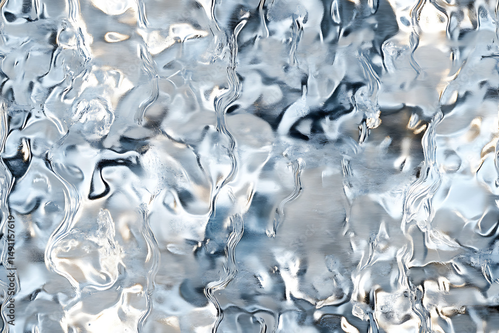 Aufkleber close up of an abstract water surface with light reflecting off the ripples and wave patterns