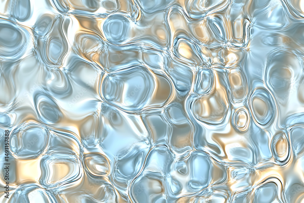 Poster abstract background showing a rippled liquid surface with light blue and gold reflections