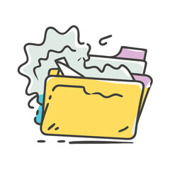 messy folder icon, messy folder vector illustration-simple illustration of messy folder, perfect for messy folder logos and icons