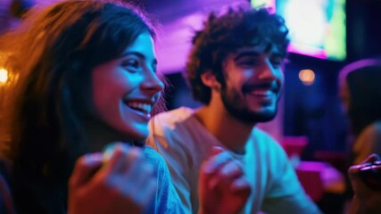 A pair of gamers enjoying their favorite video game together, possibly in a cozy living room or home office setting