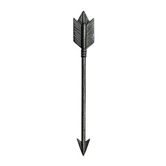 Sleek Arrow with Refined Details in Slategrey Color Isolated on Transparent Background