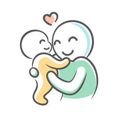 mom and baby icon, mom and baby vector illustration-simple illustration of mom and baby, perfect for mom and baby logos and icons