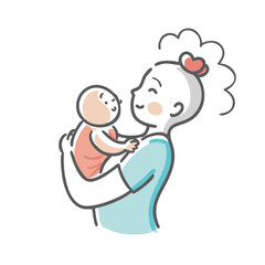 mom and baby icon, mom and baby vector illustration-simple illustration of mom and baby, perfect for mom and baby logos and icons