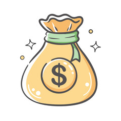 money bag icon, money bag vector illustration-simple illustration of money bag, perfect for money bag logos and icons