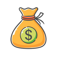 money bag icon, money bag vector illustration-simple illustration of money bag, perfect for money bag logos and icons