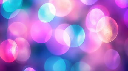 Colorful Bokeh Lights in Soft Focus for Vibrant Background Design