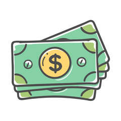 money icon, money vector illustration-simple illustration of money, perfect for money logos and icons