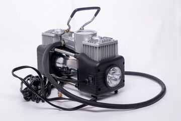 car mini compressor on a white background