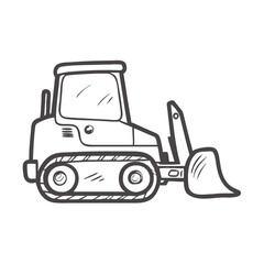 monochrome bulldozer icon, monochrome bulldozer vector illustration-simple illustration of monochrome bulldozer, perfect for monochrome bulldozer logos and icons