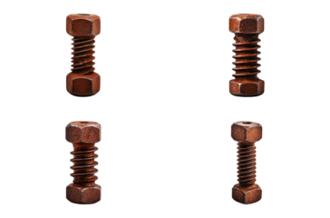 Old rusty nuts and bolts for industrial mechanic and repair concept