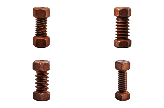 Old rusty nuts and bolts for industrial mechanic and repair concept