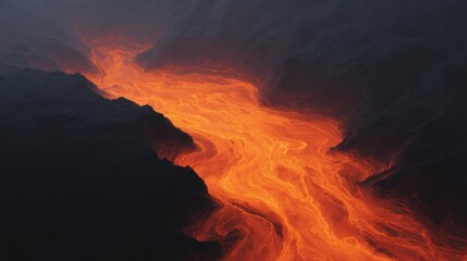 Abstract digital art piece that appears to be a close-up of a lava flow.