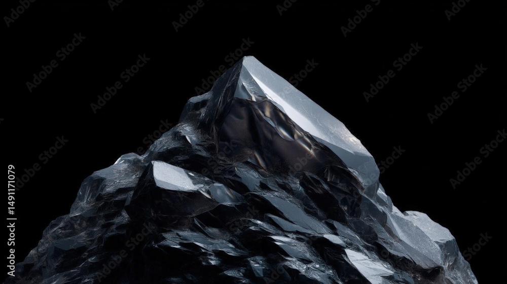 Poster close-up of a large, jagged rock formation. the rock appears to be made up of multiple layers of cry