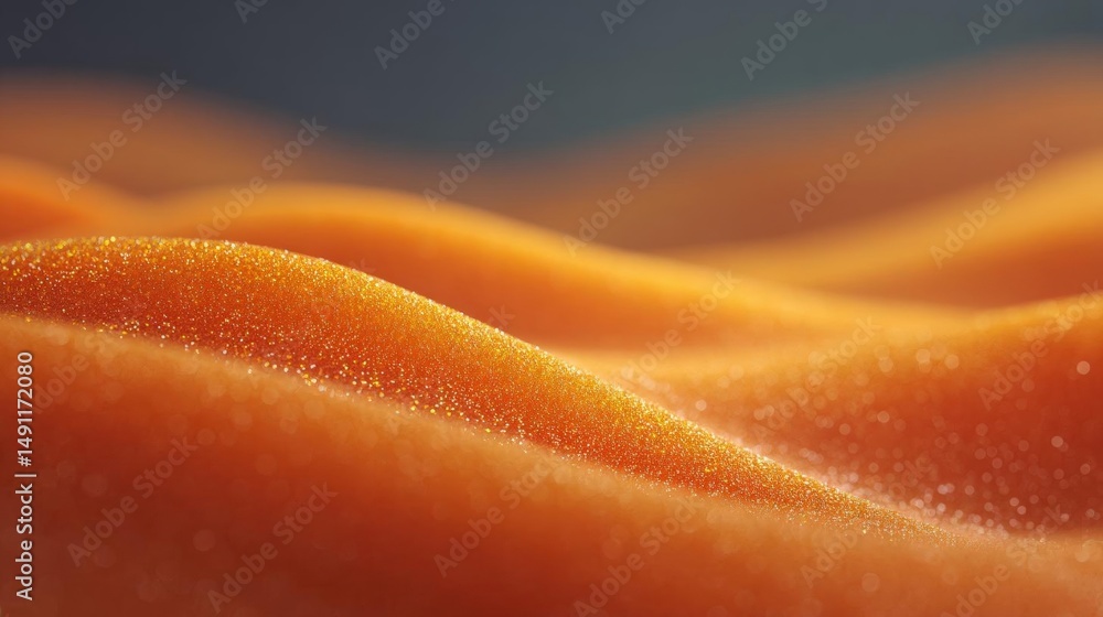 Poster close-up of an orange fabric with a textured surface. the fabric appears to be made of a smooth, shi