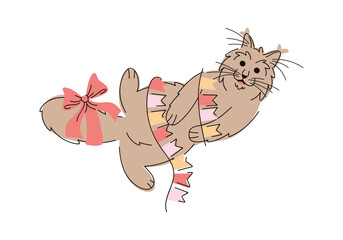 Hand drawn cat wrapped garland