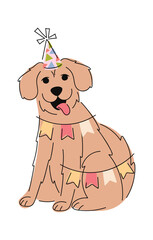 Cute birthday dog wrapped garland