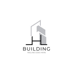 Letter H building logo for architecture, construction and real estate company. Property logo template for your brand.
