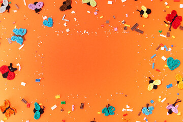 Children's, cartoon orange background