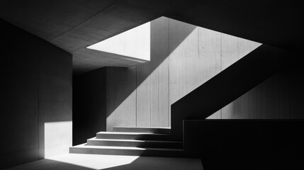 Fototapeta premium Modern Architecture with Geometric Shadows and Light Play