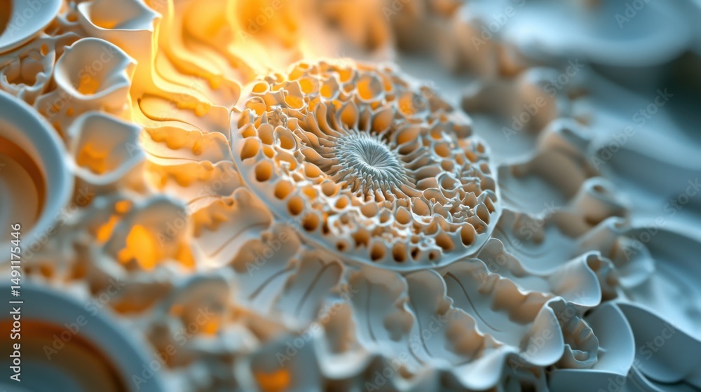 Aufkleber intricate white abstract design with swirling patterns and light
