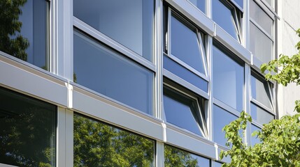 Modern Building Facade with Tilt and Turn Windows
