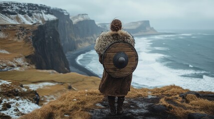Viking Woman Contemplating the Ocean
