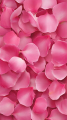 Fototapeta premium A captivating vertical background displays a lush collection of soft pink rose petals, creating a beautiful and romantic floral pattern with delicate textures and tones.