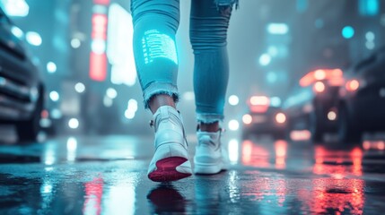 Cyberpunk City Night Stroll: Futuristic Fashion and Urban Exploration