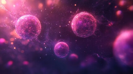Cosmic Dance: Celestial Entities in a Vibrant Nebula