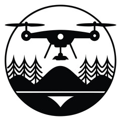 drone-flying-over-a-landscape vector file